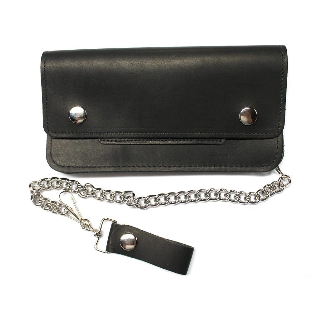 8668 8 inch Oil Tanned Leather Trucker Biker Chain Wallet
